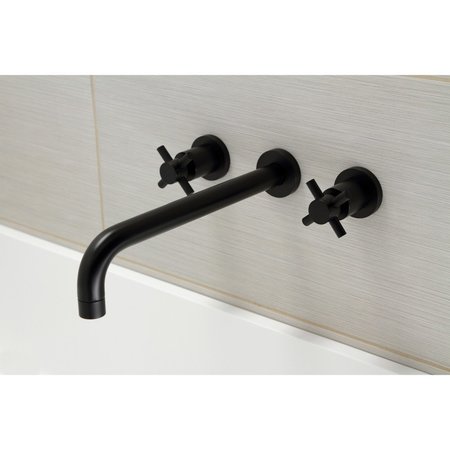 Kingston Brass KS8050DX Wall Mount Tub Faucet, Matte Black KS8050DX